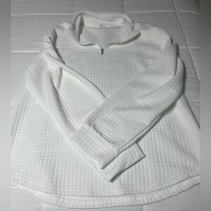 Men’s White Quilted Pullover
